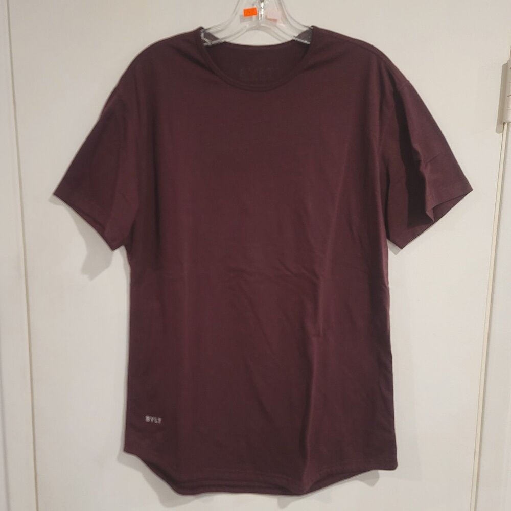 BYLT Premium Basics Drop Cut Lux Shirt - Men's Maroon Short Sleeve Tee